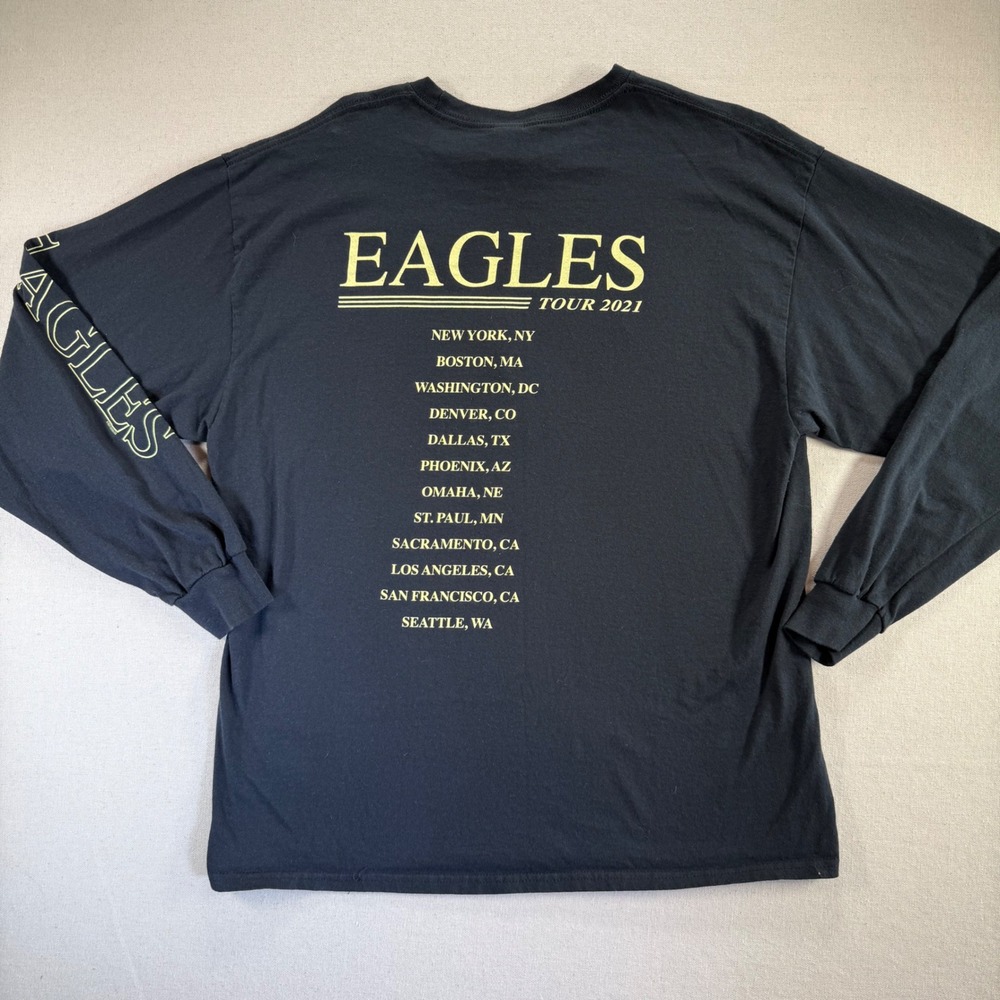 Eagles Hotel California 2021 Tour Shirt Long Sleeve Black Mens XL Gildan Cotton - Picture 5 of 11